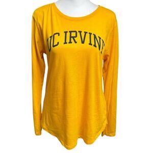 UCI UC Irvine Gold Navy Spell Out Shirt M | Long Sleeve, Redshirt